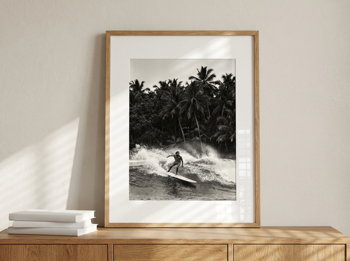 Island Surfer Black & White