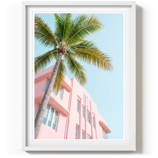 Pink Building With Palms
